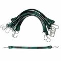 Boxer Tools 15-in. Rubber Bungee Cords HD Outdoor- 100% EPDM WeatherProof w/Crimped S Hook, 10PK 66102